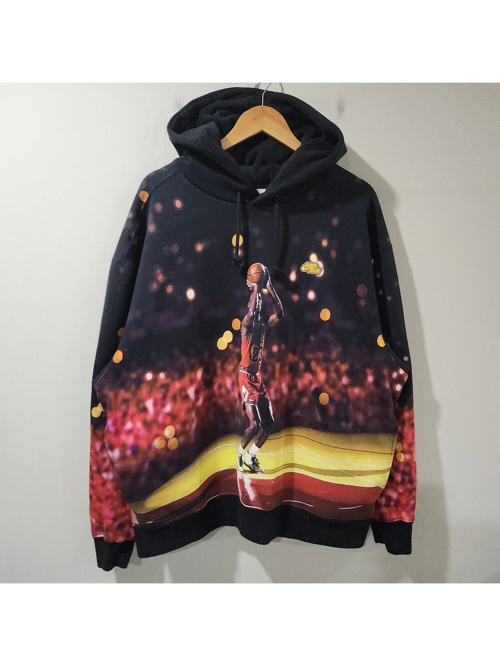 Nike Air Jordan Jumpman Fleece Hoodie Mens XXL DC9610-010 All Over Big Face